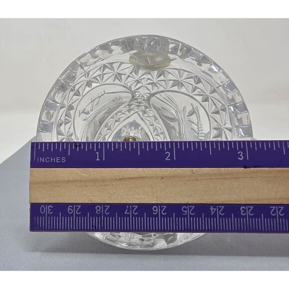 Vintage Hofbauer Byrdes Bird 24% Lead Crystal Clear Glass Bell 7" Germany - Picture 9 of 9